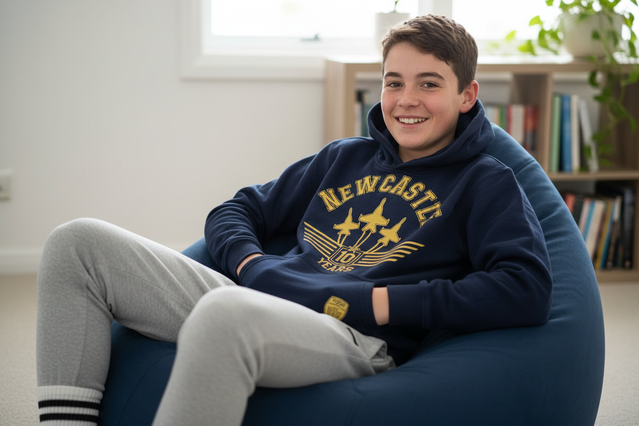 PRE LOVED NEWCASTLE JETS 10 YEAR HOODIE