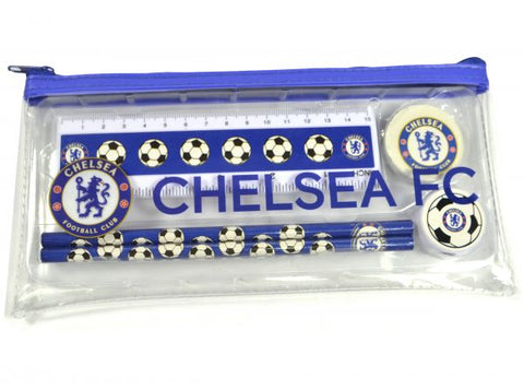 CHELSEA CLEAR PENCIL CASE & STATIONERY SET