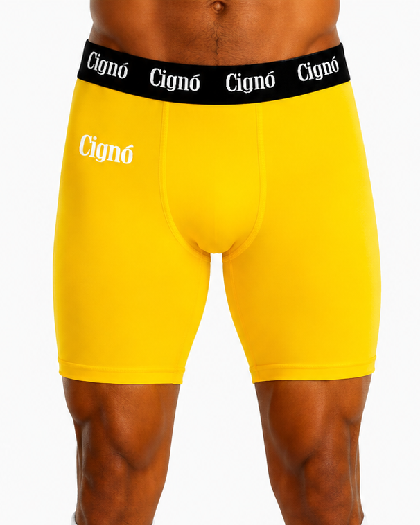 YELLOW BASELAYER HALF TIGHTS