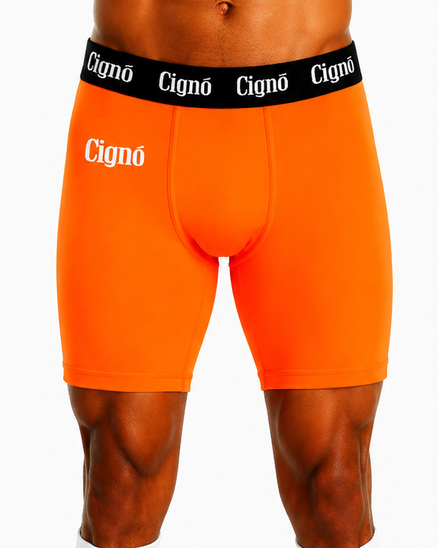 FLURO ORANGE BASELAYER HALF TIGHTS