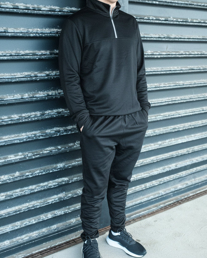 BLACK PREMIER TRACK PANTS