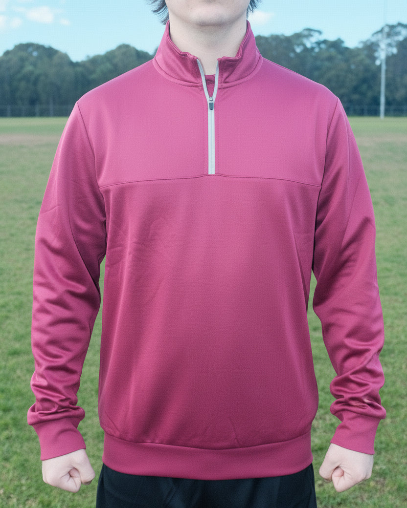 MAROON PREMIER 1/4 ZIP JACKET