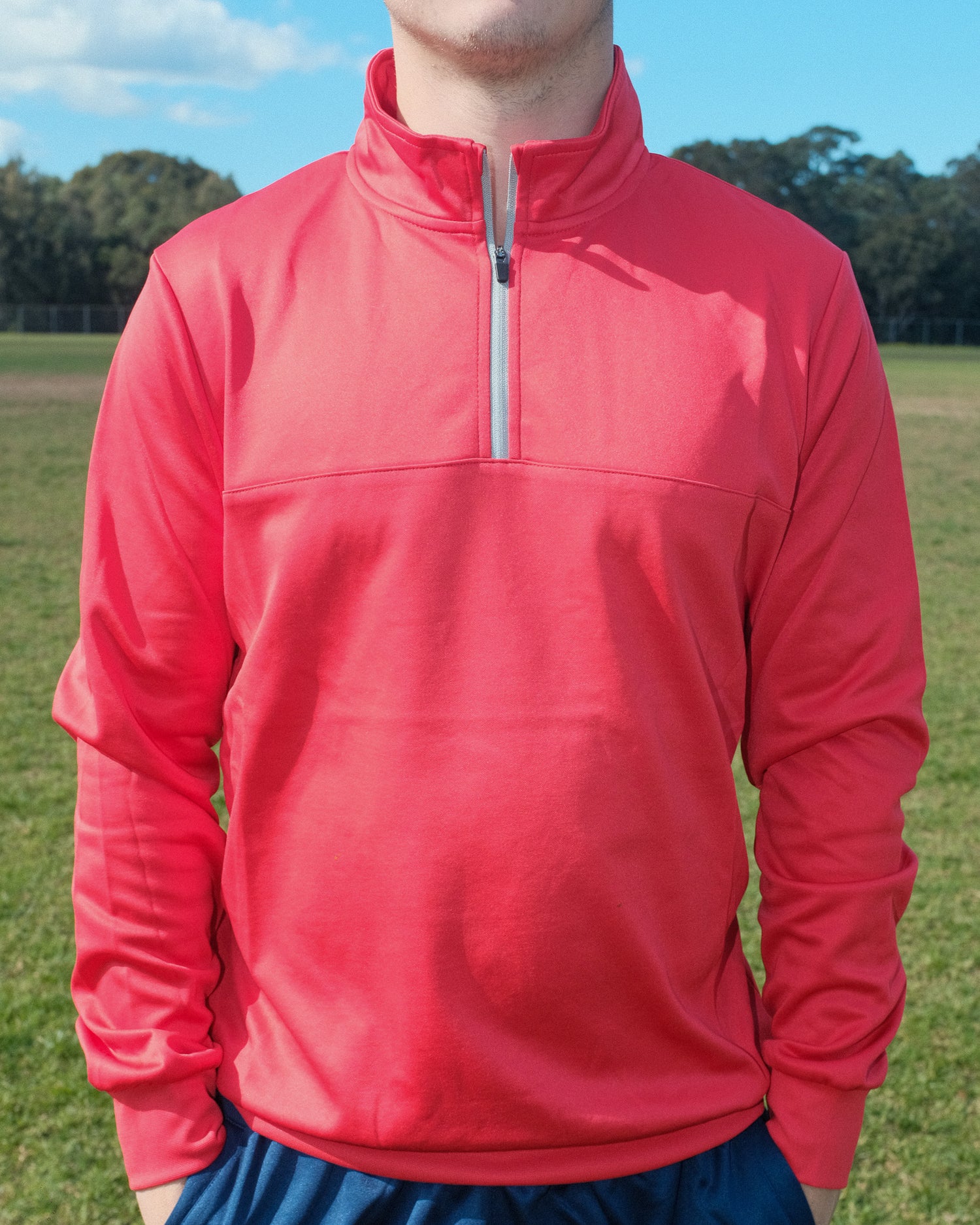 RED PREMIER 1/4 ZIP JACKET