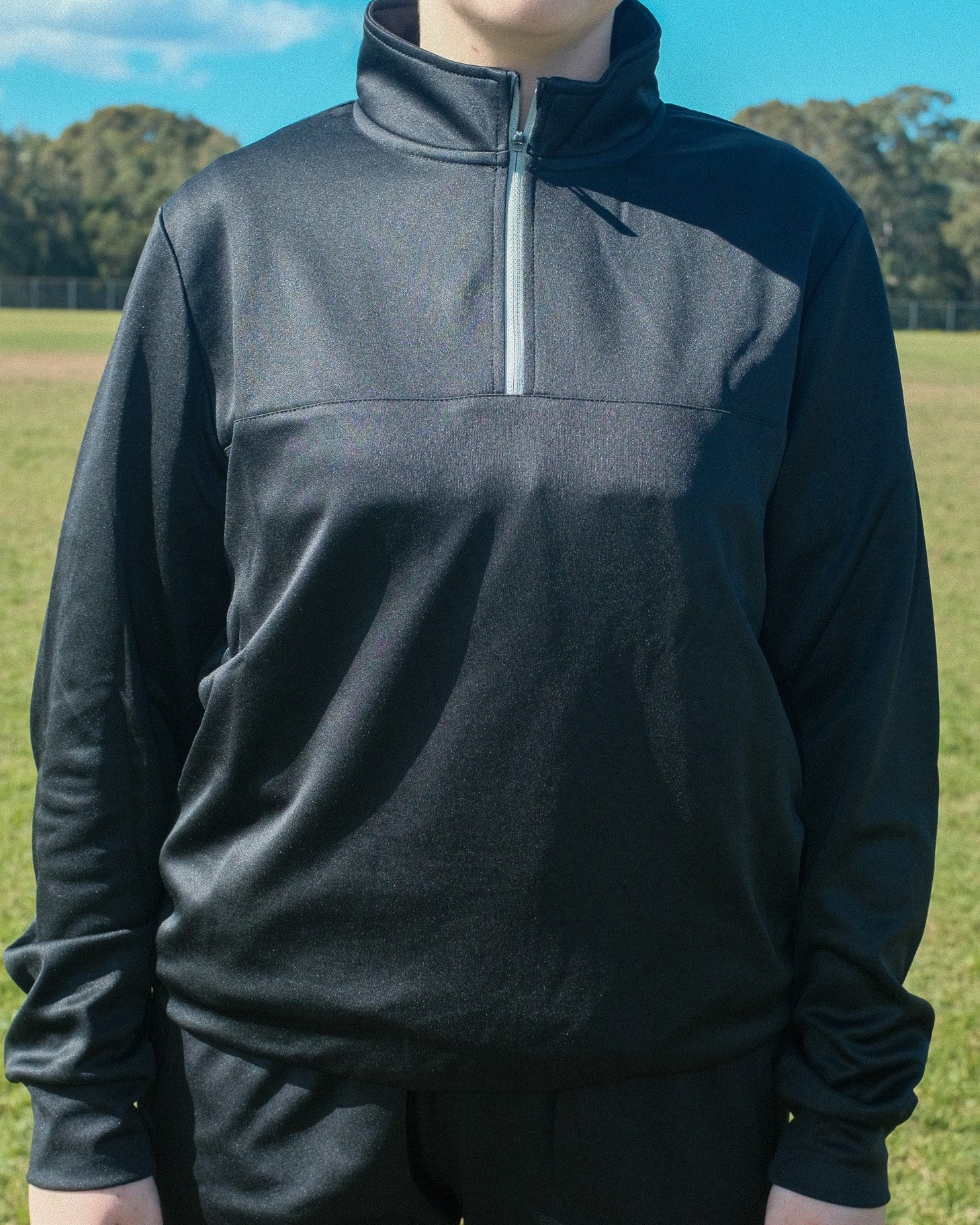 BLACK PREMIER 1/4 ZIP JACKET