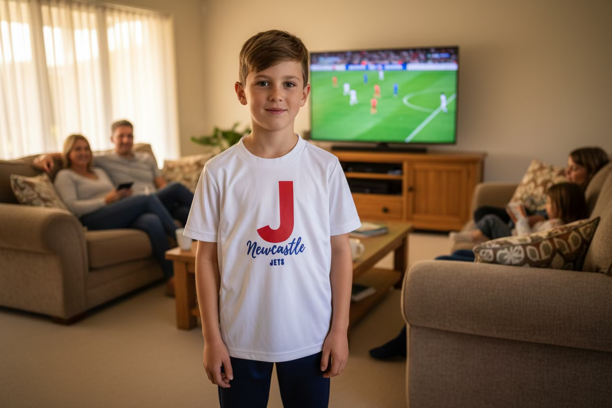 NEWCASTLE JETS YOUTH CLUB J SHIRT