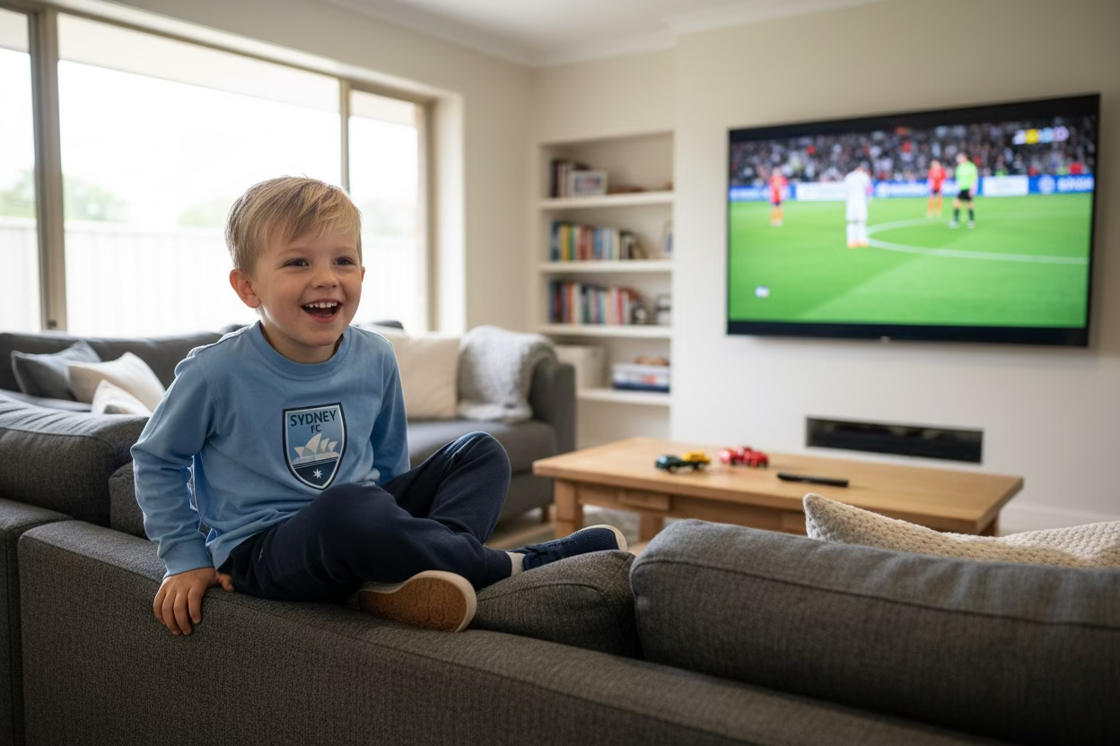 SYDNEY FC LONG SLEEVE T-SHIRT KIDS SKY BLUE