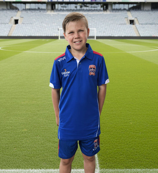 PRE LOVED NEWCASTLE JETS VIVA KIDS ACADEMY POLO