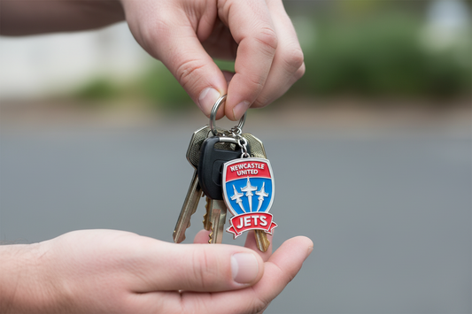 NEWCASTLE JETS METAL KEYRING