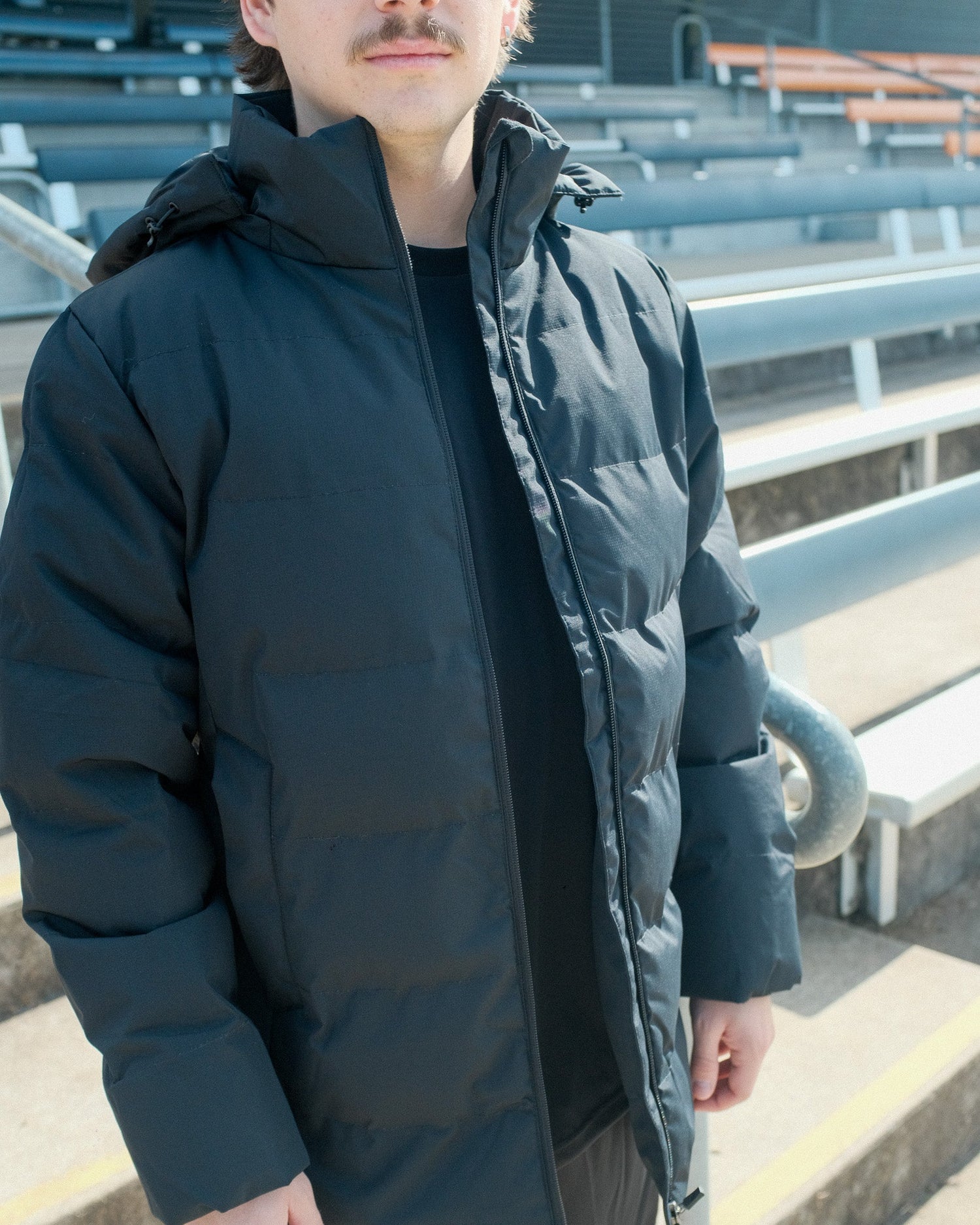 BLACK ELITE PUFFER JACKET - Everything Football