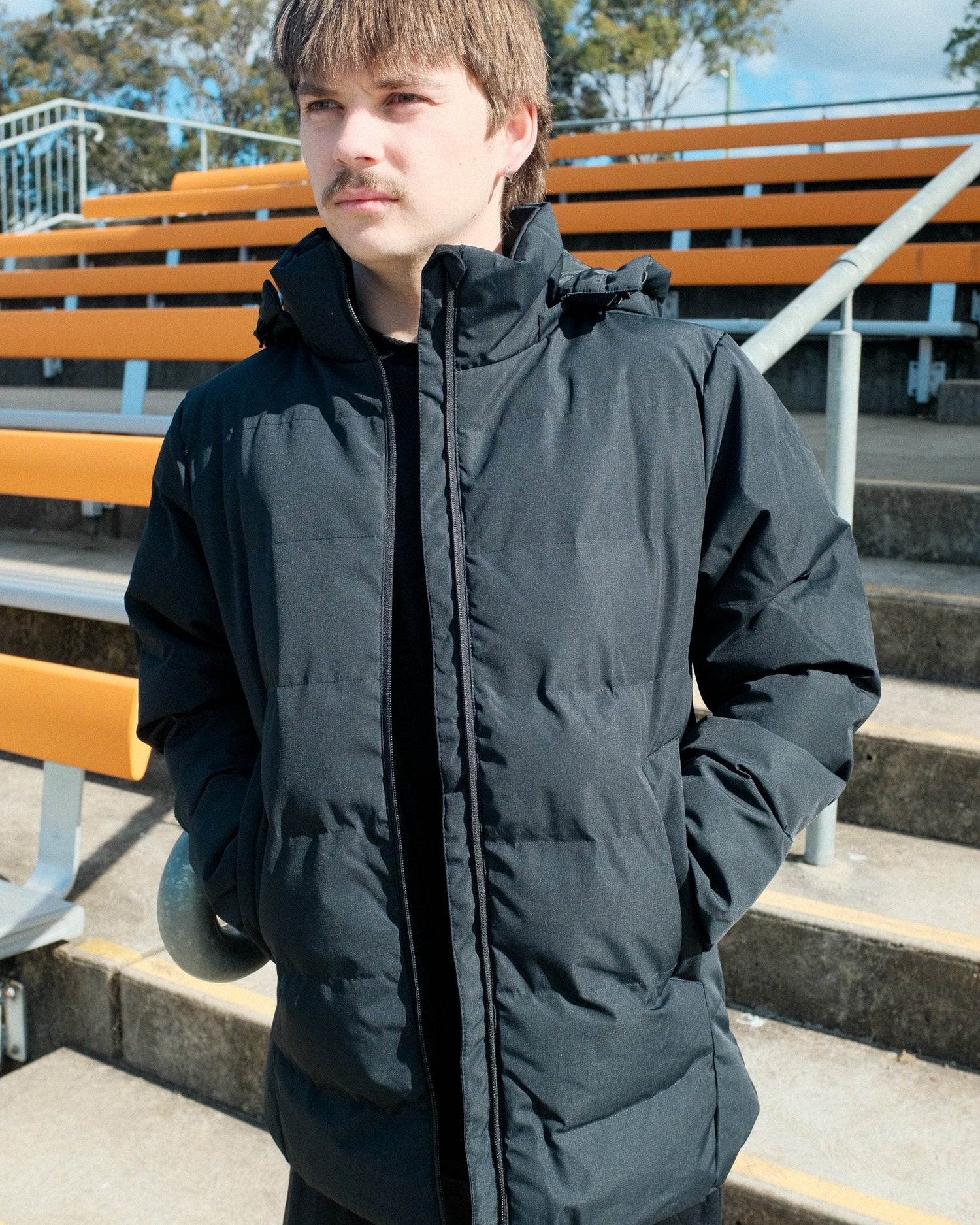 BLACK ELITE PUFFER JACKET - Everything Football