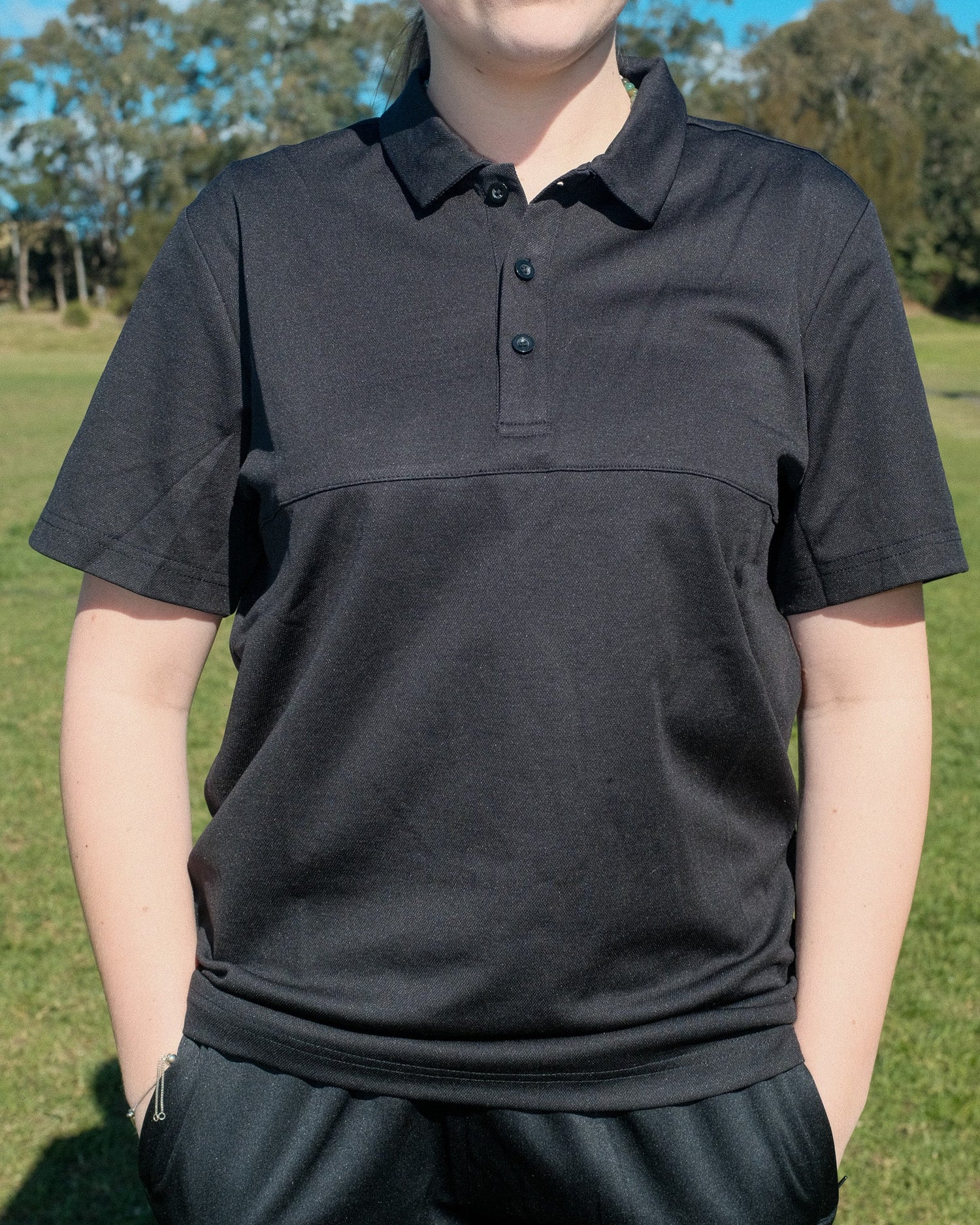 BLACK PREMIER POLO - Everything Football