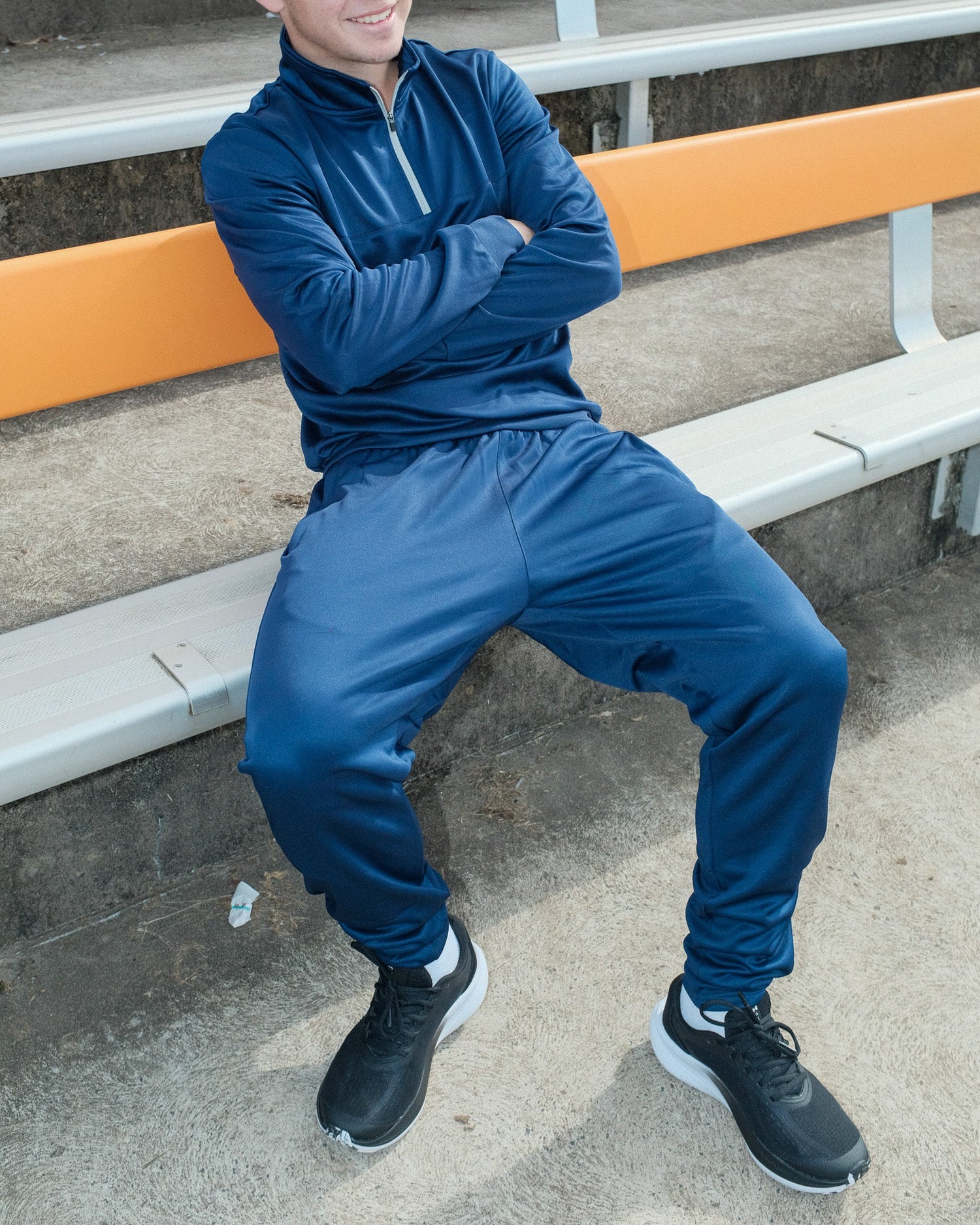 NAVY PREMIER TRACK PANTS - Everything Football