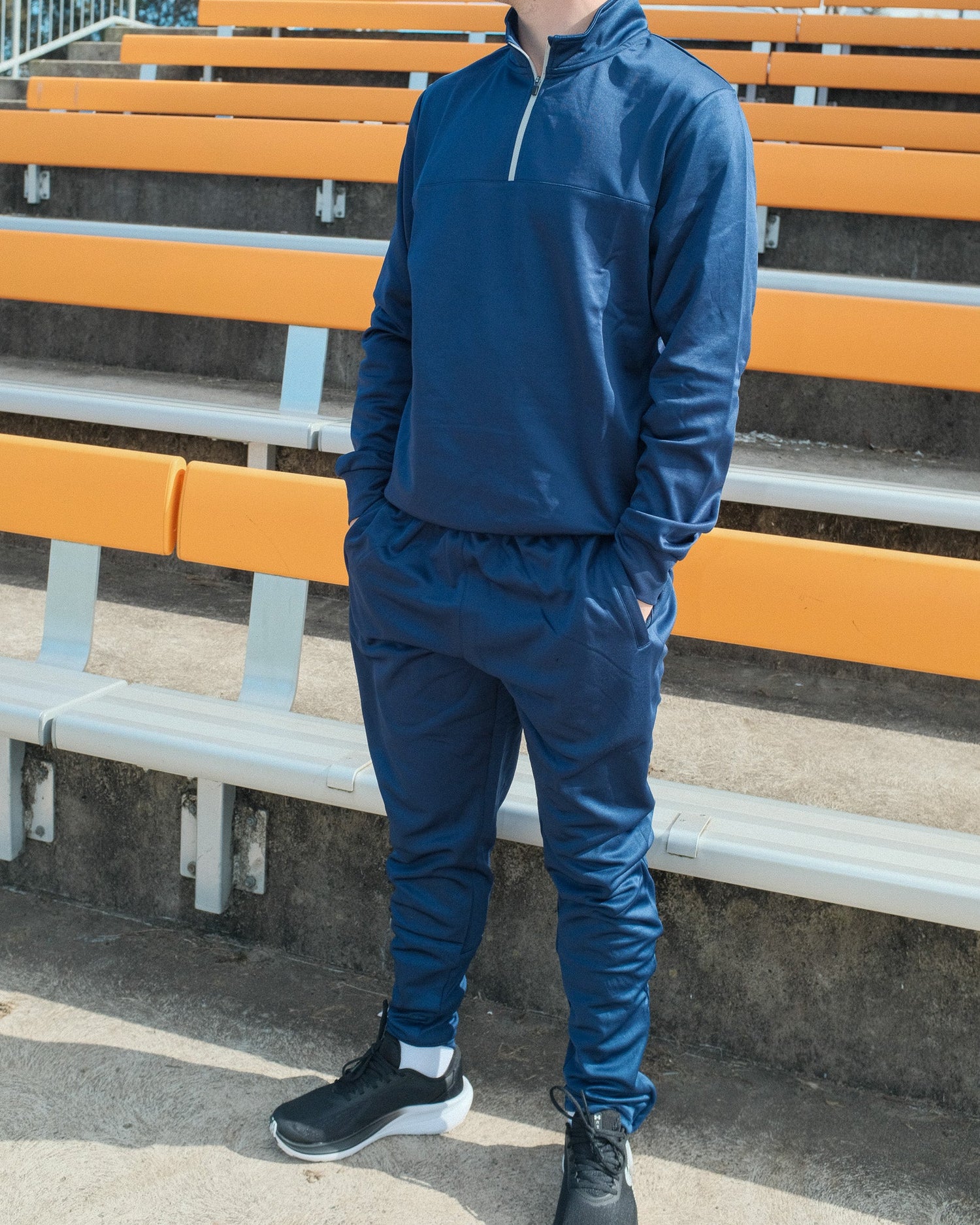 NAVY PREMIER TRACK PANTS - Everything Football