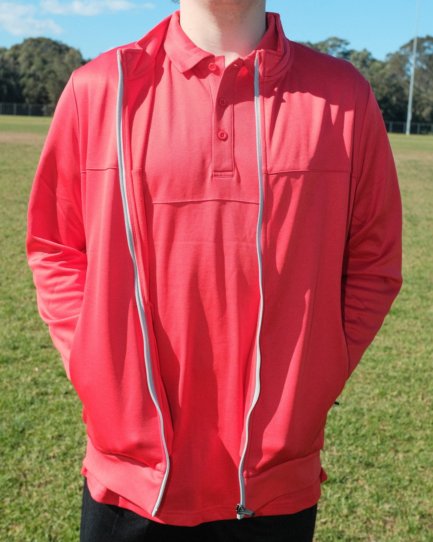 RED PREMIER TRACK JACKET - Everything Football